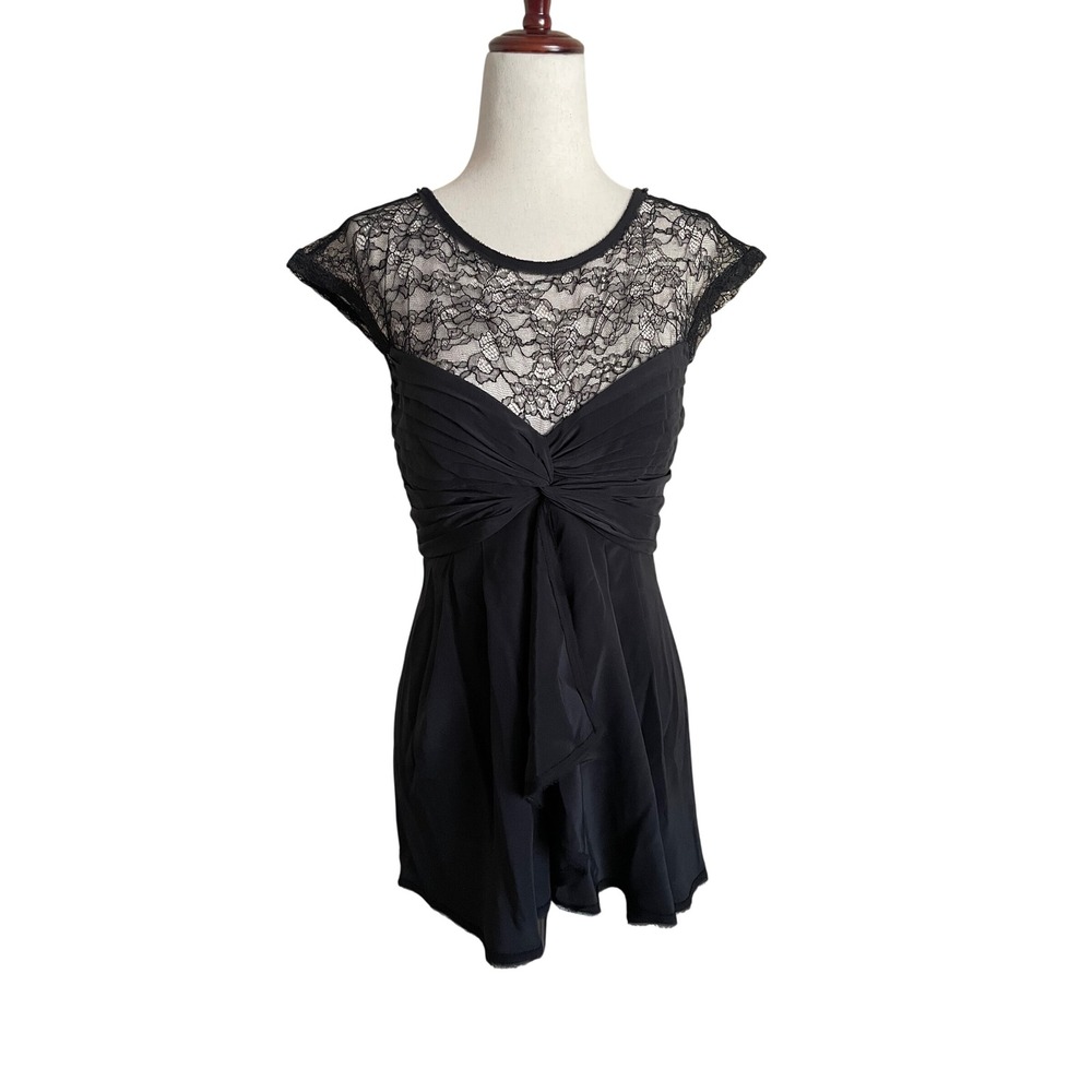 Y2K Babydoll Silk Lace Top Witchy Whimsigoth Fairy Grunge Vamp Dark Coquette 6